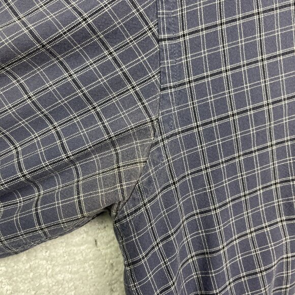 Cottonfield by Carli Gry  Blue Plaid Button Up Shirt Mens M Camp Outdoor Hike - Picture 6 of 13